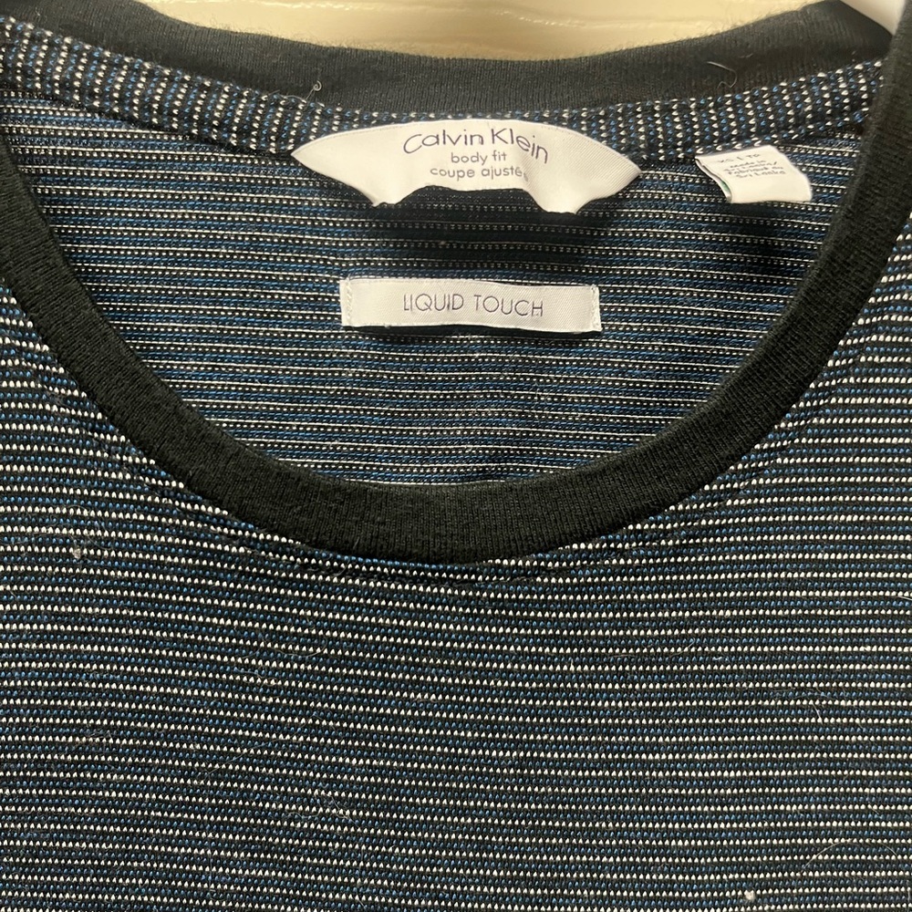 Calvin Klein Black and White Striped Tee
